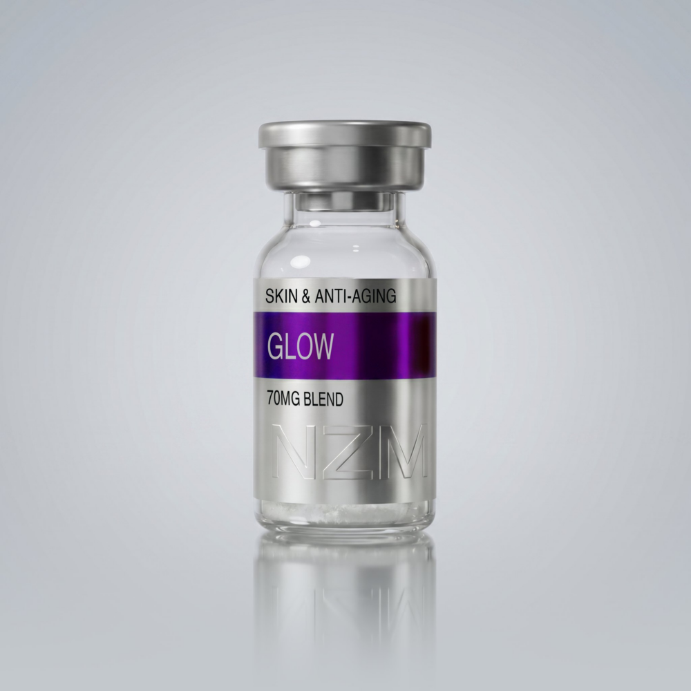 GLOW - · 70MG BLEND: GHK-Cu 50MG · BPC-157 10MG · TB-500 10MG